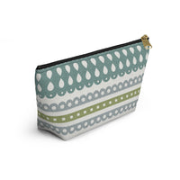 Ribbon Candy Accessory Pouch w T-bottom in Aqua